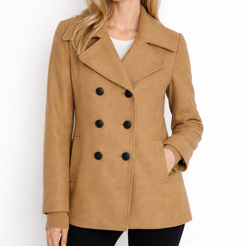 Patrizia Pepe Firenze Tan Pea Coat Size 44 Medium
